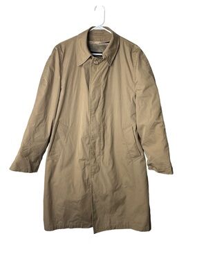 Vintage CLIPPER Mist Tan Men's Trench Coat All Weather 40 Zip Out Liner